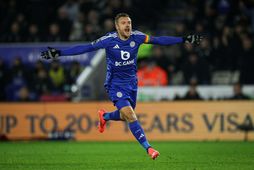 Jamie Vardy skoraði fjórða mark Leicester.