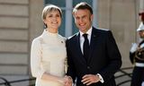 Vel fór á með Emmanuel Macron og Kristrúnu Frostadóttur forsætisráðherra við upphaf fundarins í morgun …