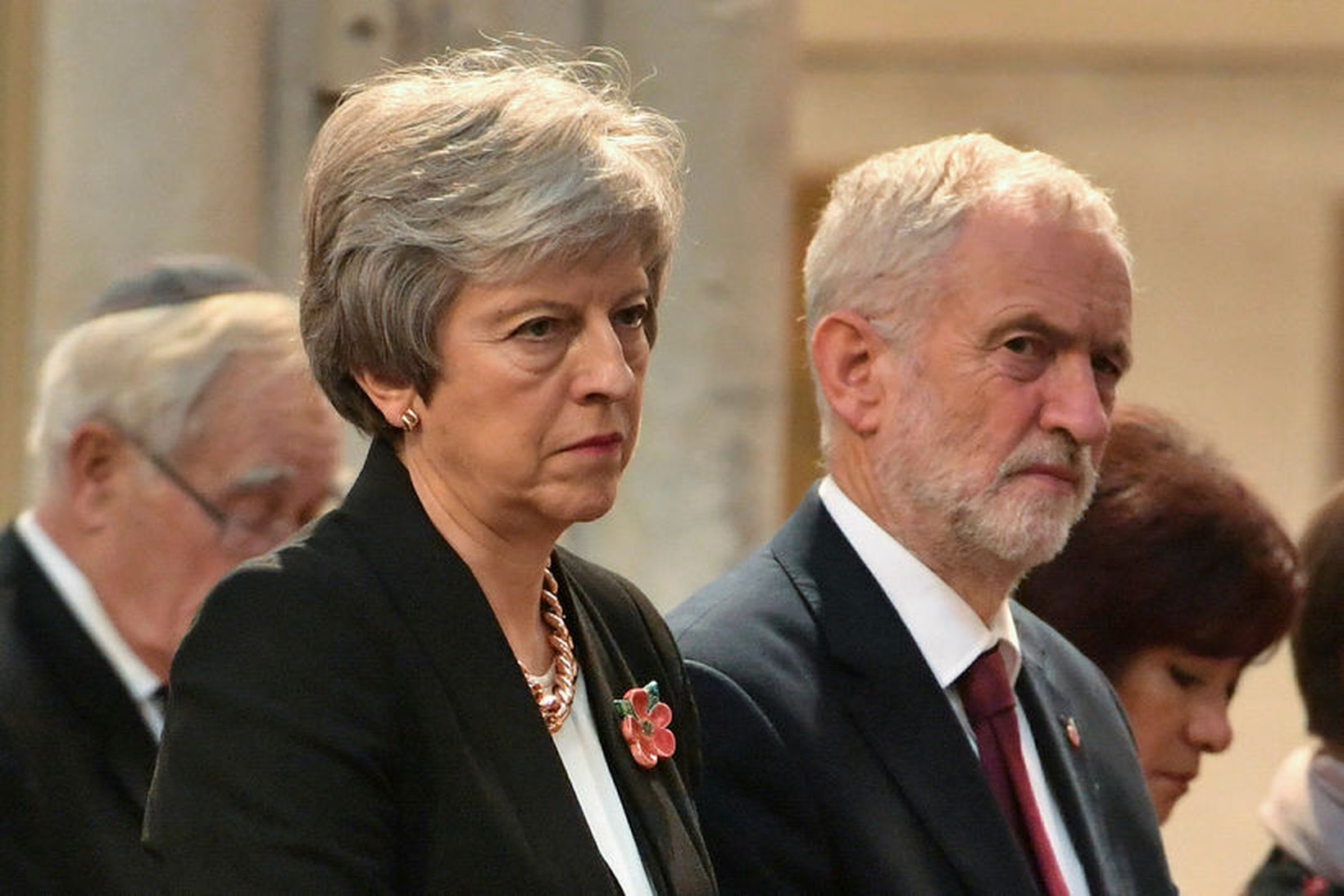 Theresa May, forsætisráðherra Bretlands, og Jeremy Corbyn, leiðtogi Verkamannaflokksins.