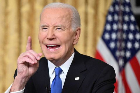 Joe Biden Bandaríkjaforseti flutti kveðjuræðu sína áður en hann lét af embætti í dag og …