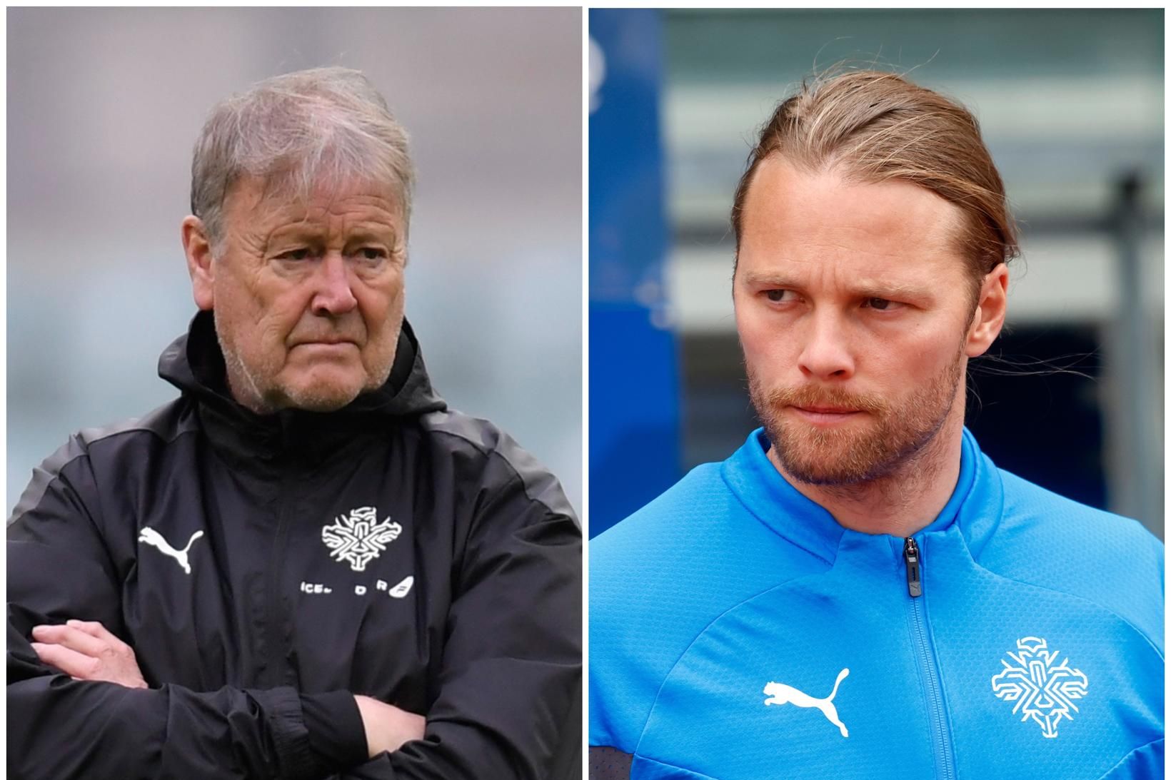 Åge Hareide og Birkir Bjarnason.