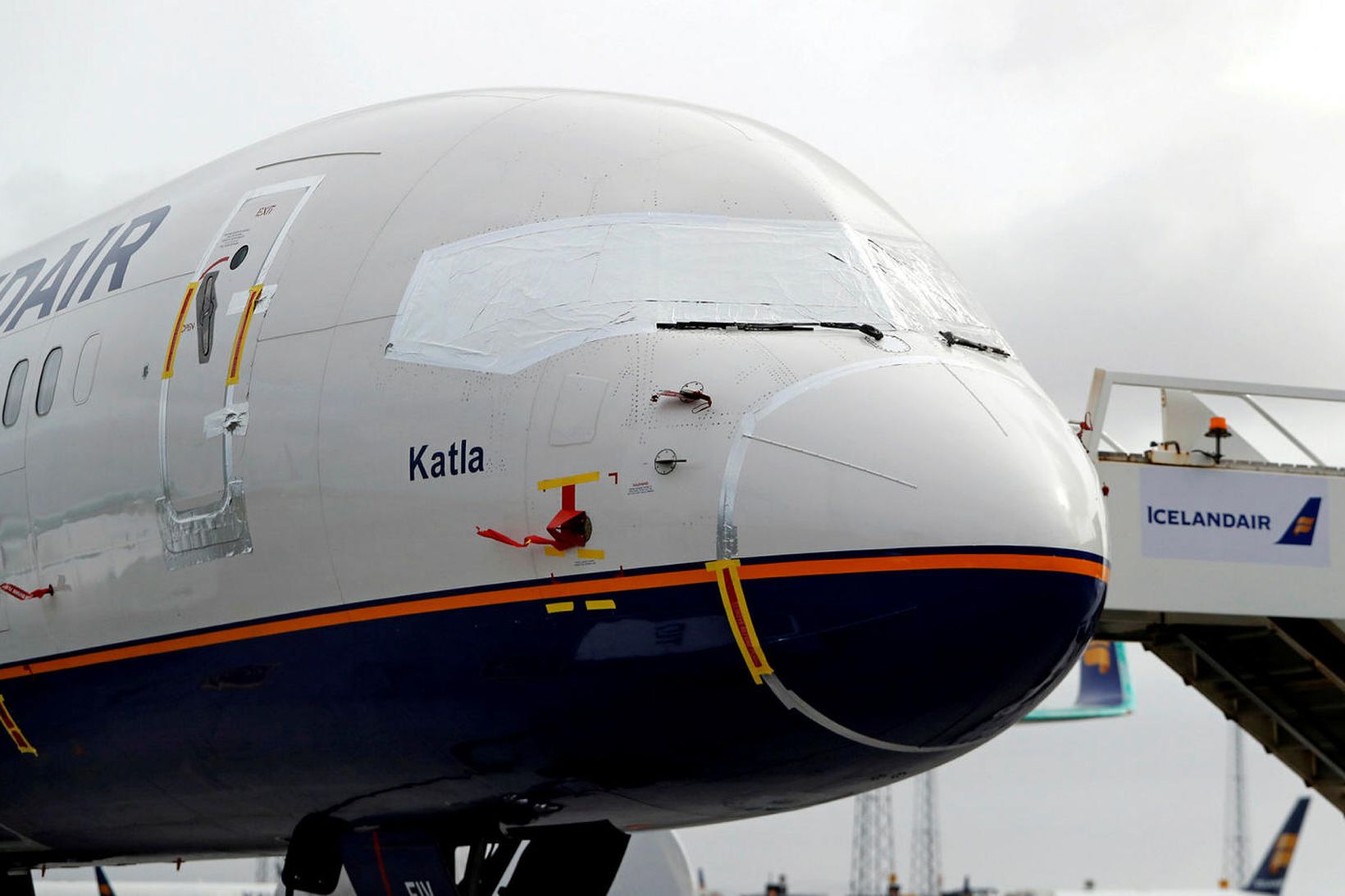 Boeing 757-200-þota Icelandair, Katla, er ein margra sem nú standa …