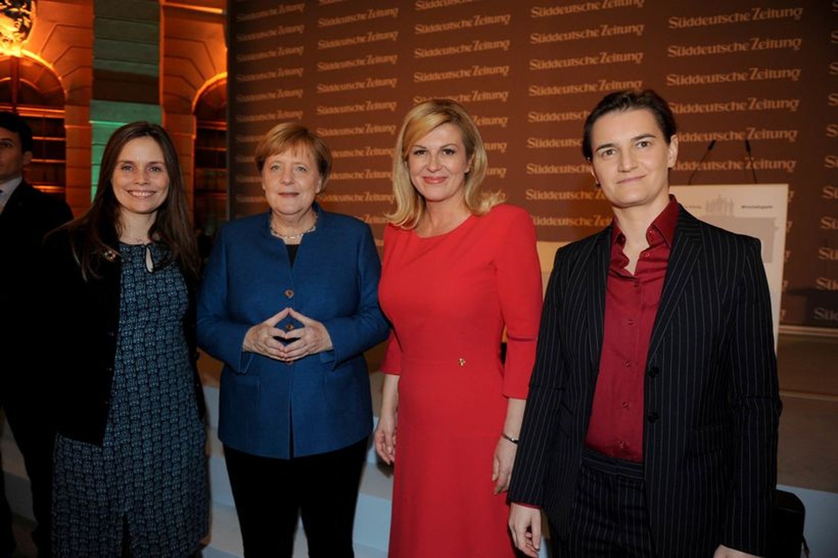 Katrín Jakobsdóttir, forsætisráðherra Íslands, Angela Merkel, kanslari Þýskalands, Kolinda Grabar-Kitarović, …