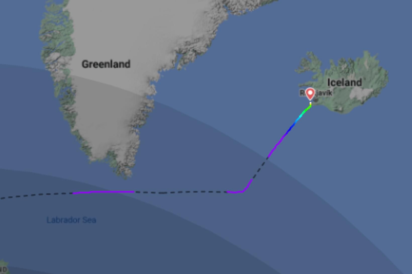 Flugvél Air France þurfti að lenda á Keflavíkurflugvelli í hádeginu …