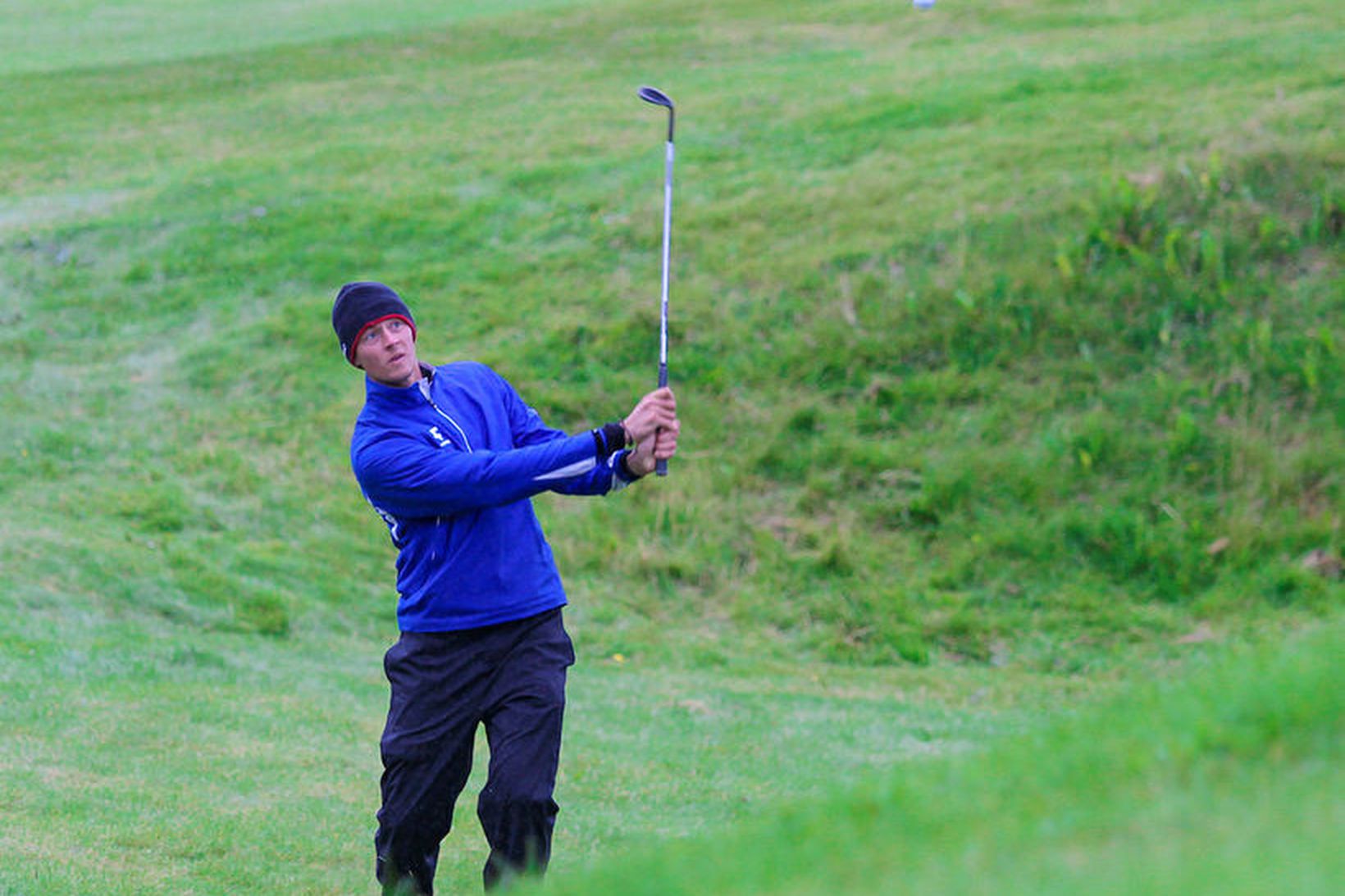 Axel Bóasson var Íslandsmeistari í golfi um síðustu helgi.