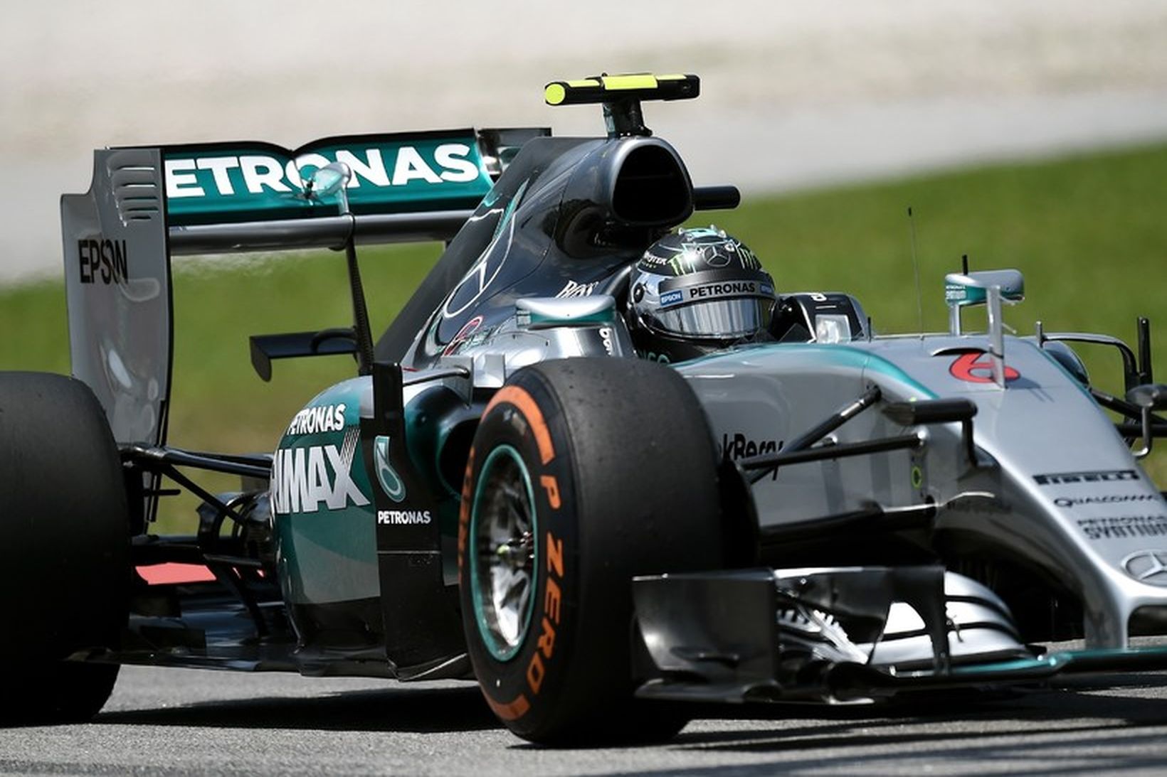 Nico Rosberg á æfingu í Sepang í Malasíu í morgun.
