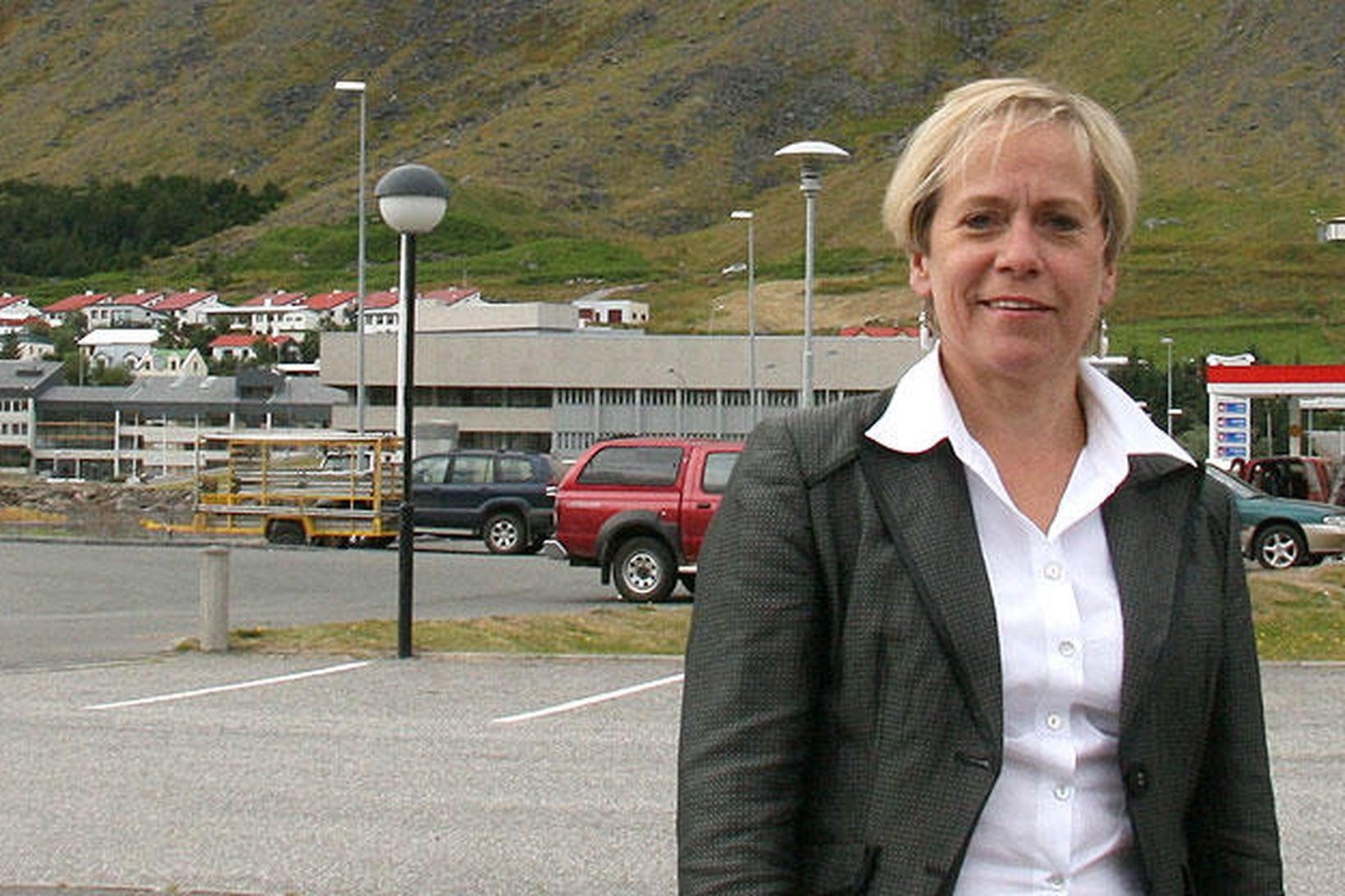 Ingibjörg Sólrún Gísladóttir á Ísafirði í dag.