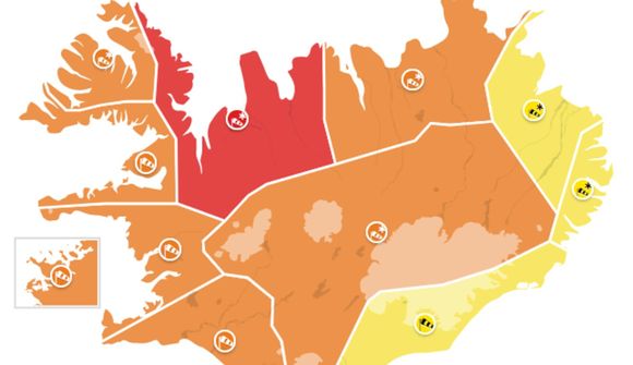 Rauð viðvörun á Ströndum