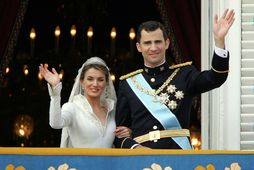 Letizia drottning og Felipe VI Spánarkóngur giftu sig við hátíðlega athöfn árið 2004.