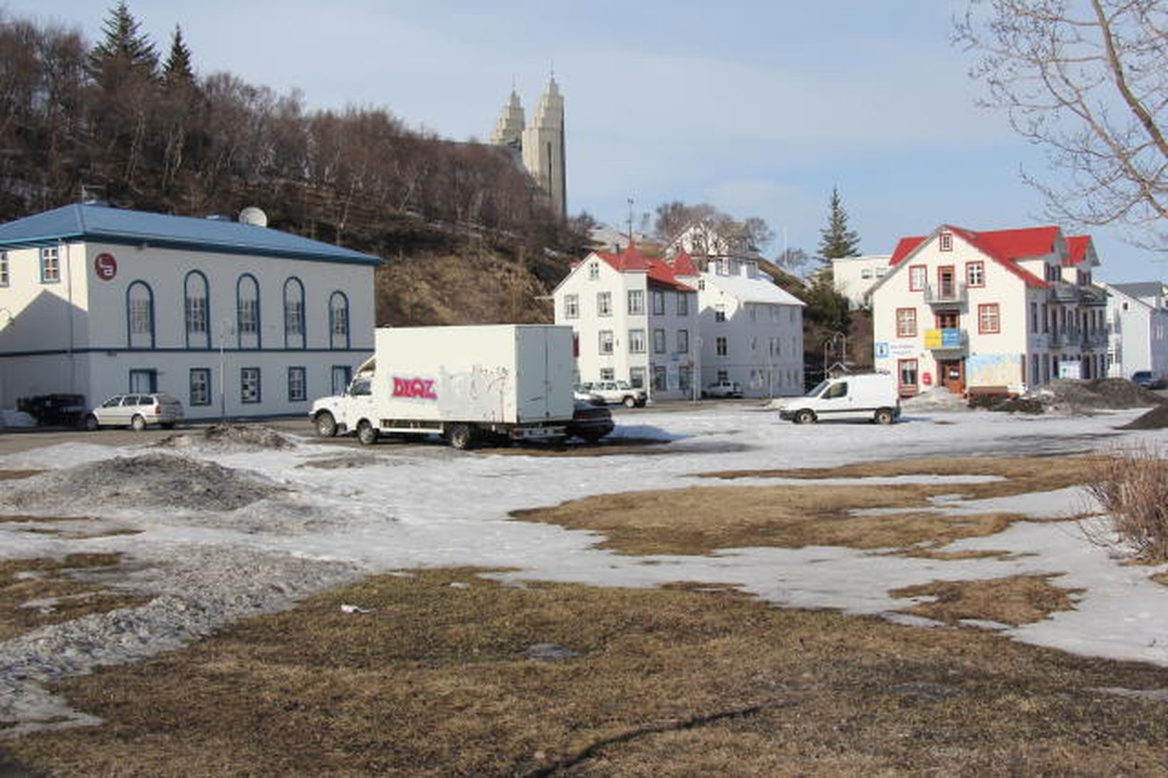 Lóðin að Hafnarstræti 80 á Akureyri.