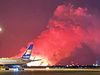 Travelers at Keflavík Airport got a good view of the eruption yesterday morning.