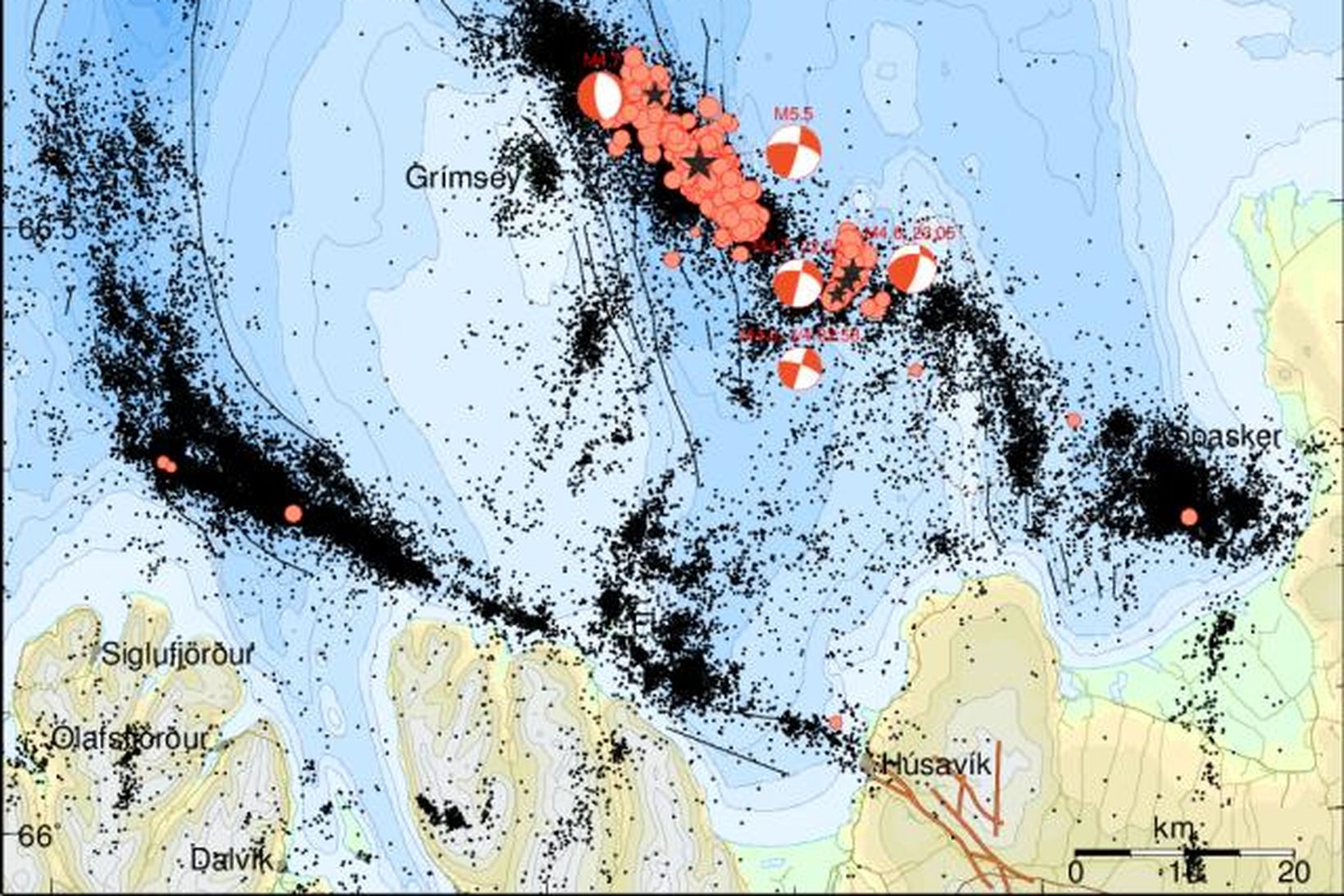 Skjálftarnir við Grímsey.