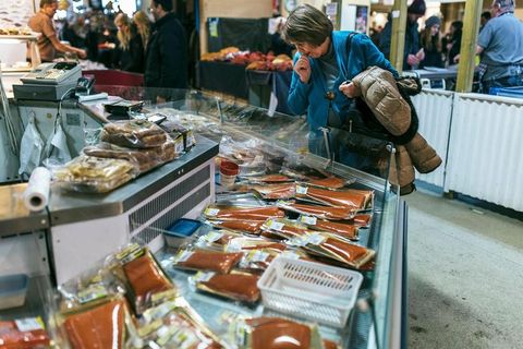 There is a great variety of traditional Icelandic food available at Kolaportið.