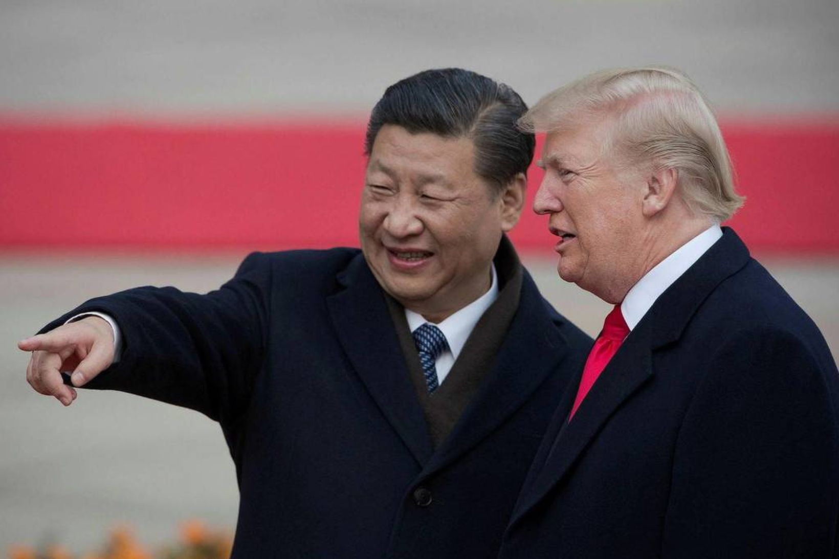 Xi Jinping forseti Kína og Donald Trump Bandaríkjaforseti. Búast má …