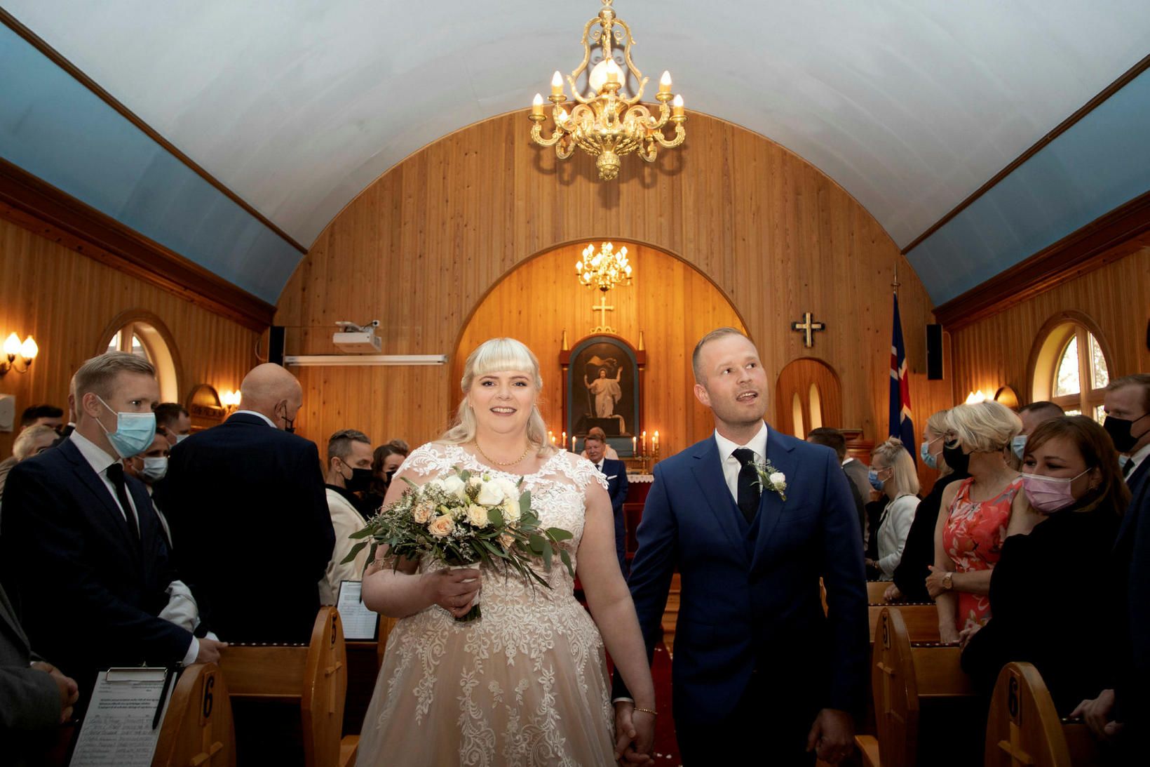 Elín Anna og Sigurberg giftu sig í Lágafellskirkju í lok …