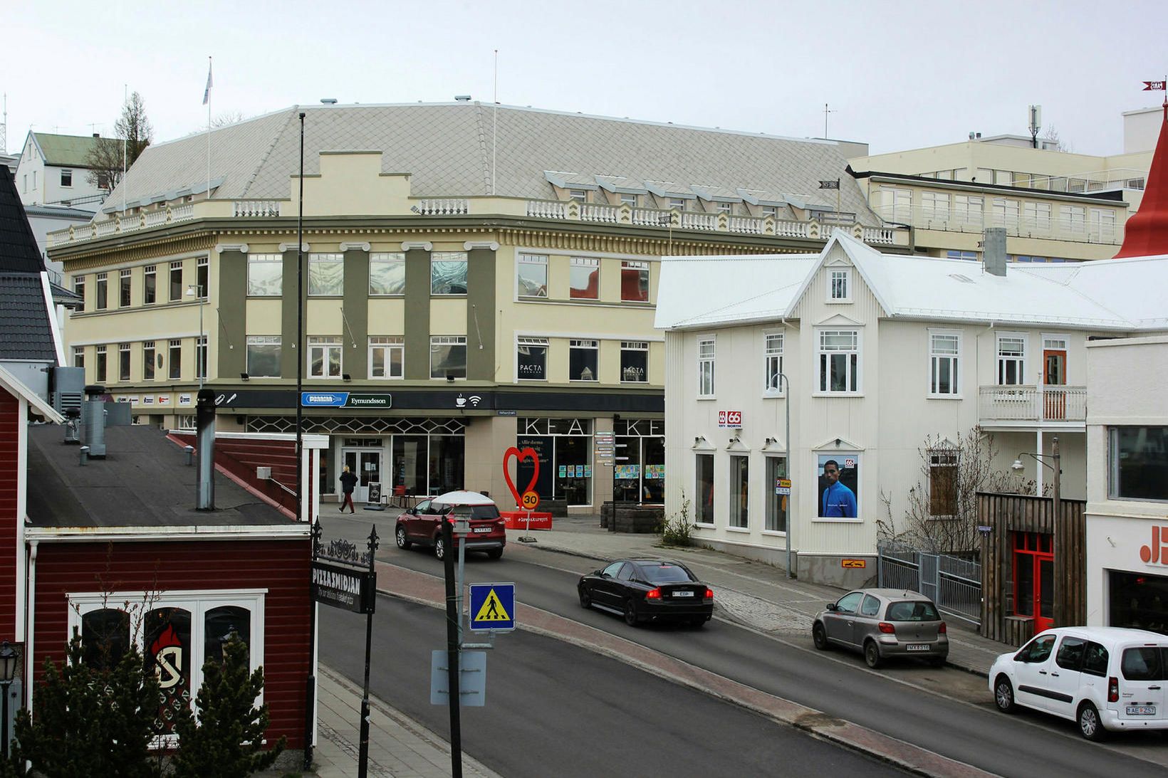 Miðbær Akureyrrar.