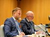 Central Bank Governor Ásgeir Jónsson and Deputy Governor for Monetary Policy Þórarinn G. Pétursson at the meeting this morning.