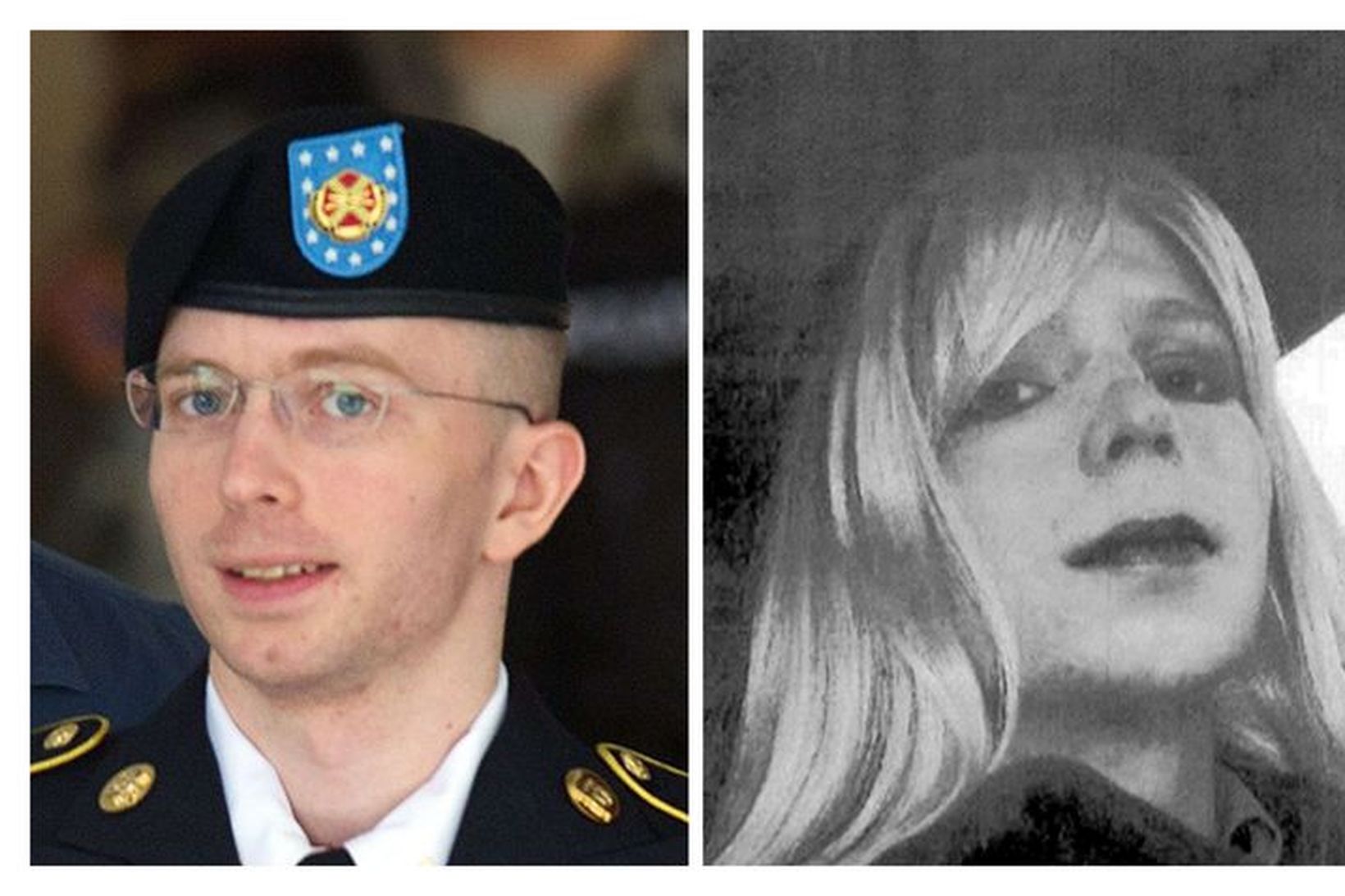 Chelsea Manning (t.h.) vill gangast undir kynleiðréttingaraðgerð. Hún var áður …