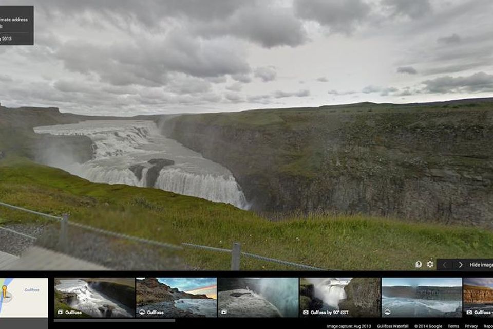 Hægt er að skoða Gullfoss í bak og fyrir á Google Street View.