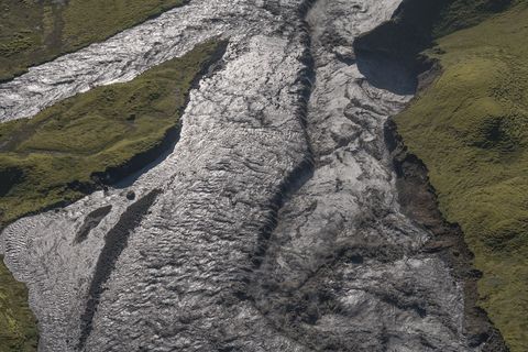 From a glacial outburst flood in Skaftá river in August of 2018.