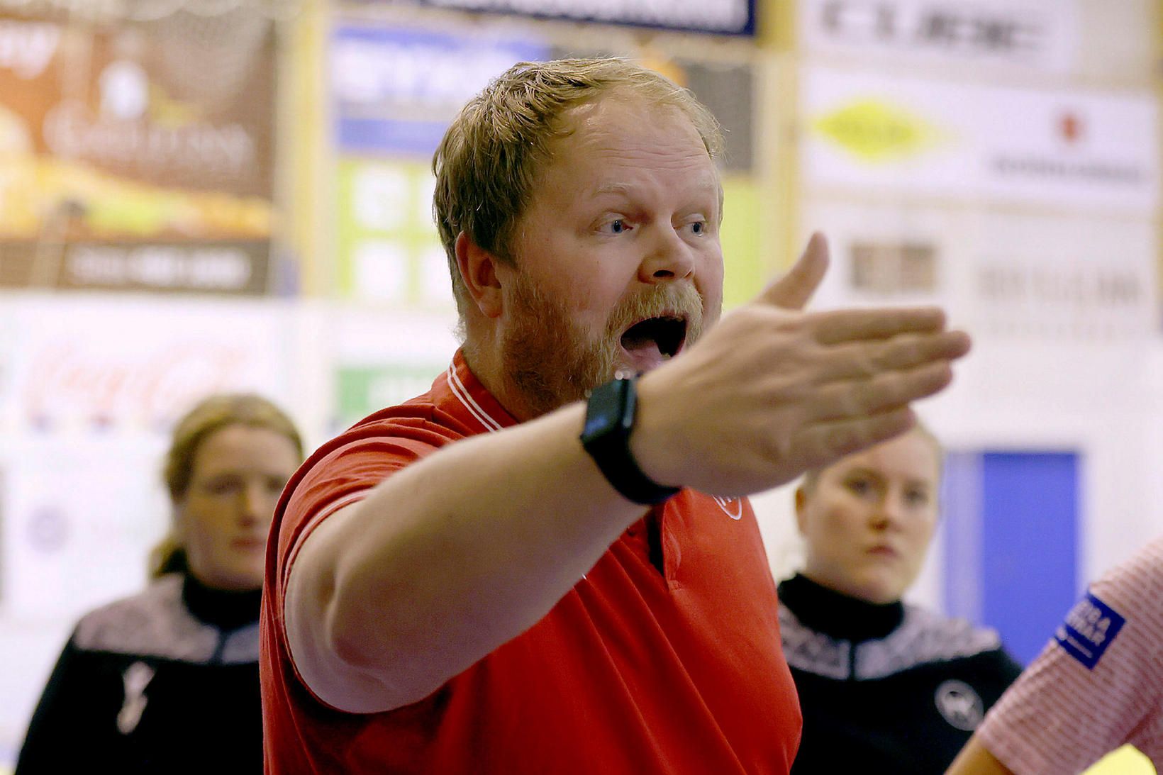 Halldór Harri Kristjánsson, þjálfari HK-inga, á hliðarlínunni í kvöld.