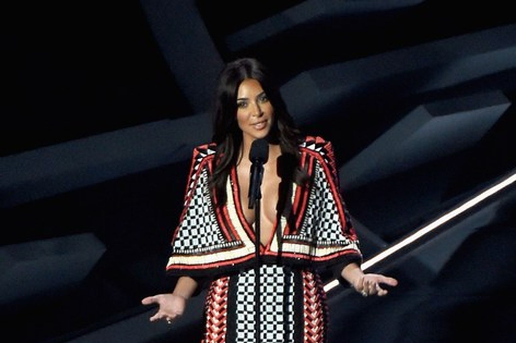 Kim Kardashian West á MTV tónlistarverðlaunahátíðinni 25.ágúst 2014.