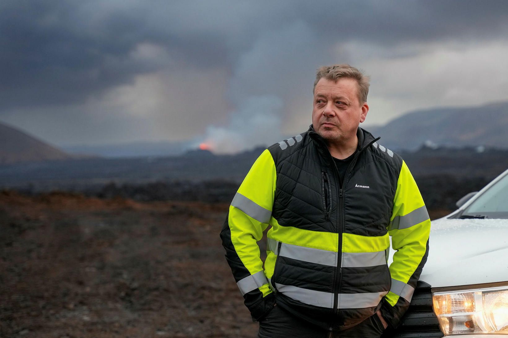 Ármann Jón Garðarsson hefur verkstýrt uppbyggingu varnargarða.