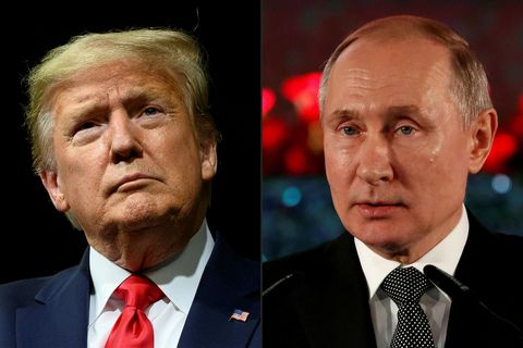 Donald Trump og Vladimír Pútín.