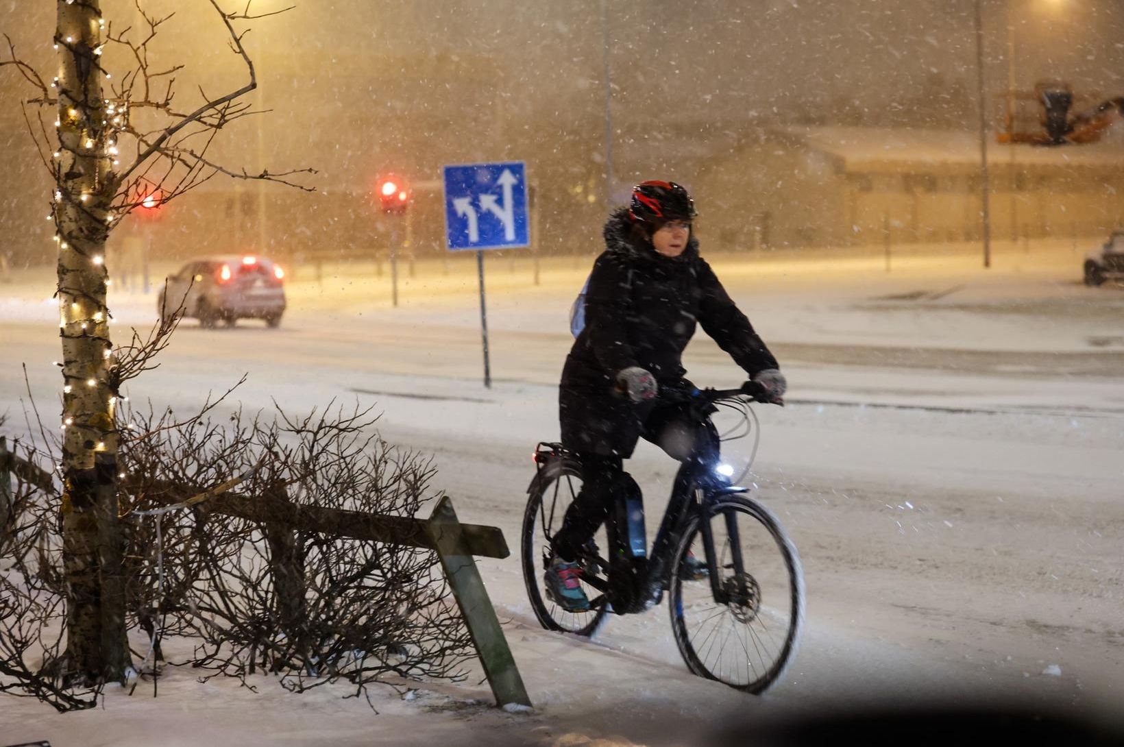 Snjókoma með köflum í dag