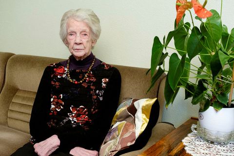 Jensína Jóna Kristín Guðmundsdóttir, known as Jenna, is 100 years old and remembers harder times in Iceland.