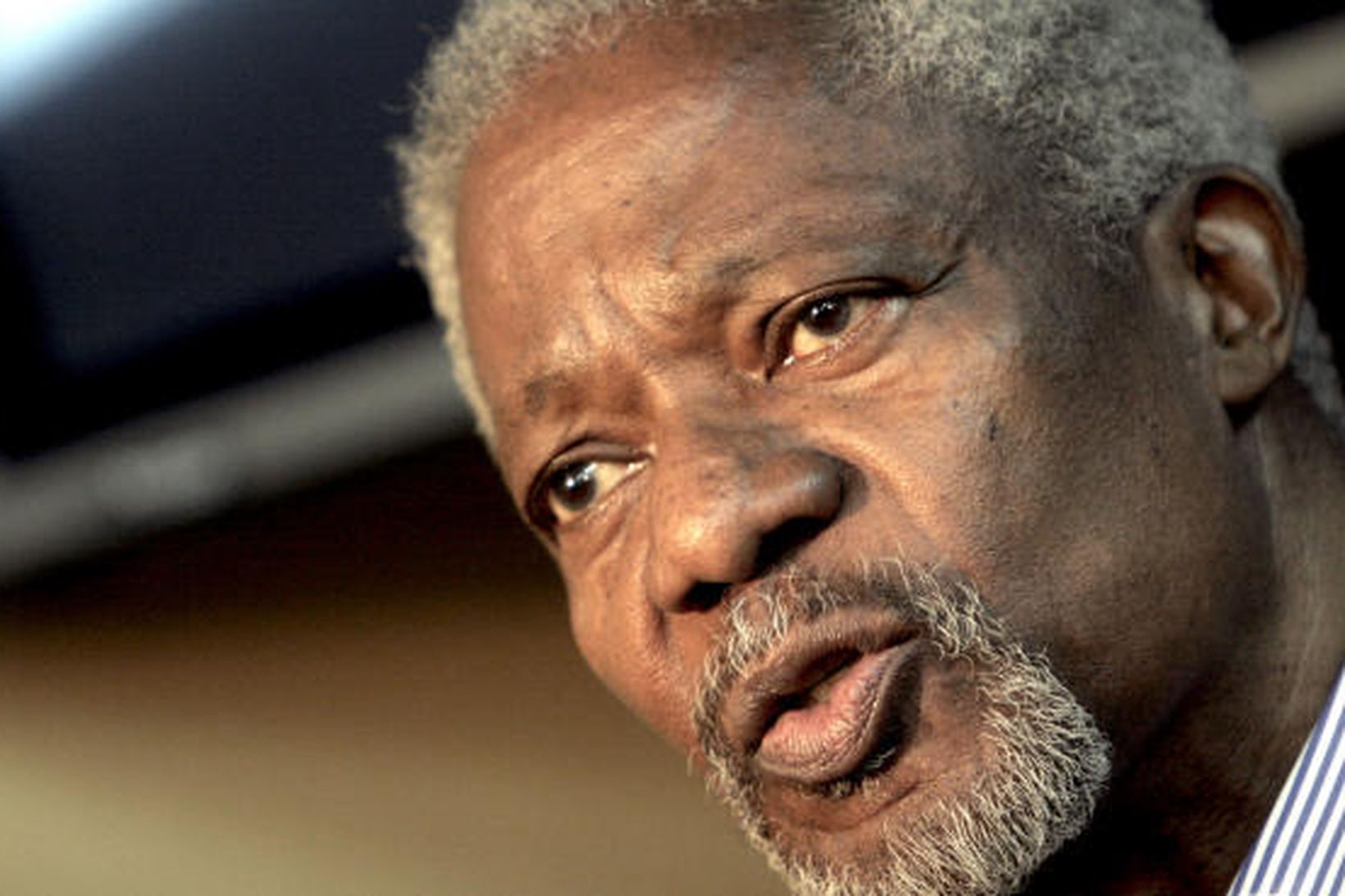 Kofi Annan, fyrrum framkvæmdastjóri Sameinuðu þjóðanna, ávarpaði alþjóðaráðstefnuna World Economic …