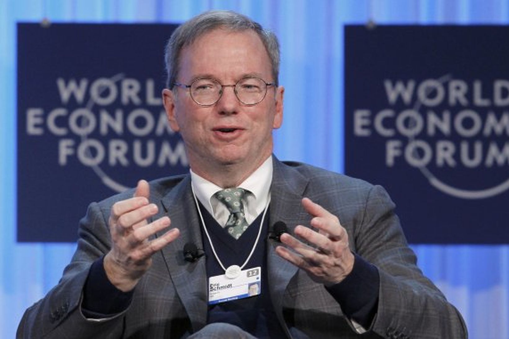 Forstjóri Google, Eric Schmidt í Davos í dag