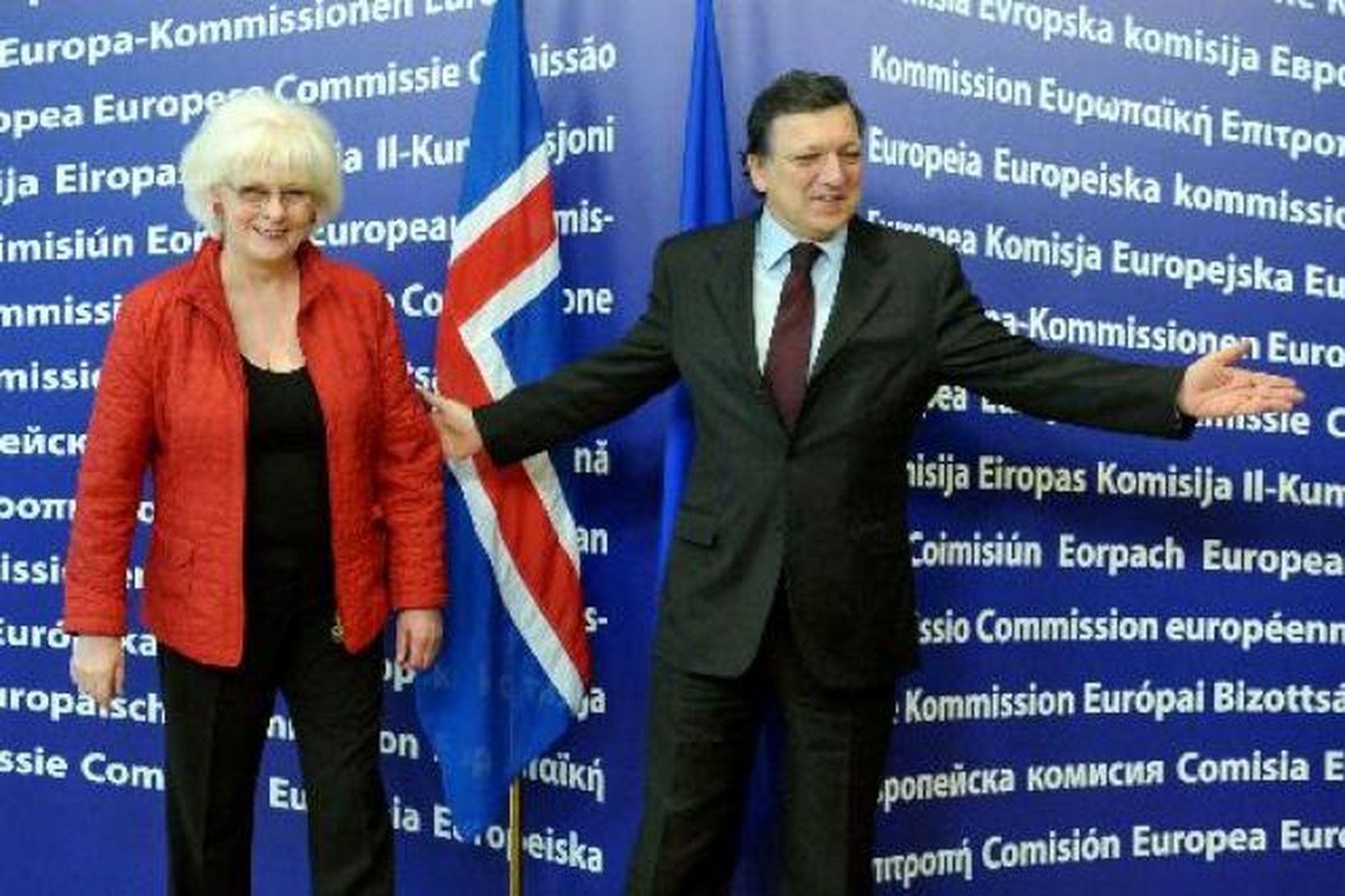 Jóhanna Sigurðardóttir forsætisráðherra og José Manuel Barroso, forseta framkvæmdastjórnar ESB.