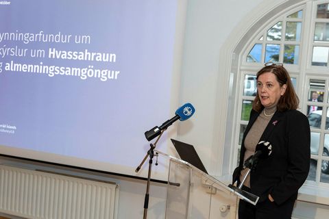 Svandís Svavarsdóttir á kynningarfundi um skýrsluna í síðustu viku.