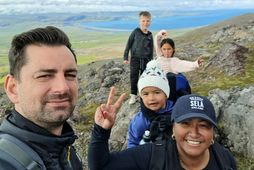 Selja í fjallgöngu með fjölskyldunni. Hún segir margar skemmtilegar gönguleiðir í nágrenni Vopnafjarðar