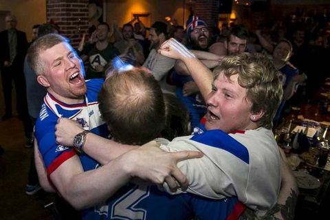Icelanders go wild after football victory