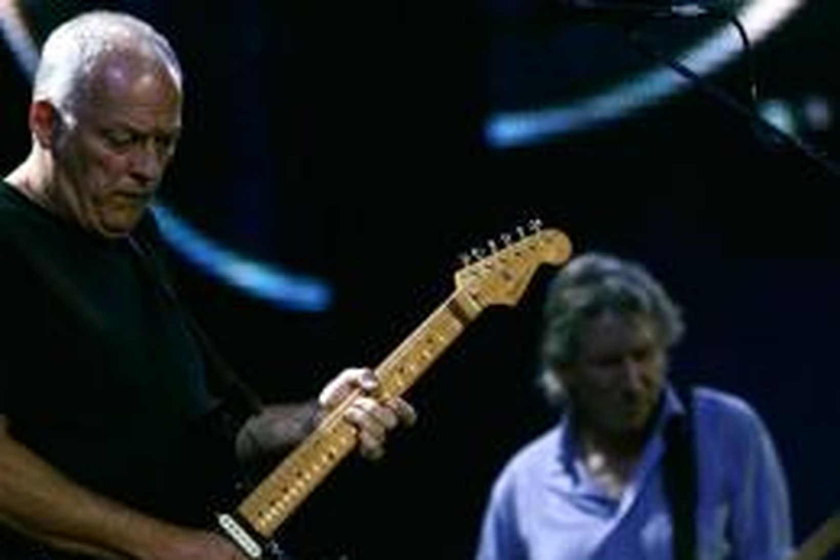 David Gilmore og Roger Waters á sviðinu í Hyde Park …