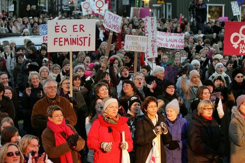 Áfram stelpur!  The women's strike ten years ago.
