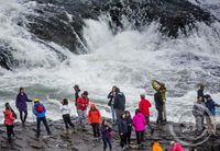 Erlendir ferðamenn við Gullfoss