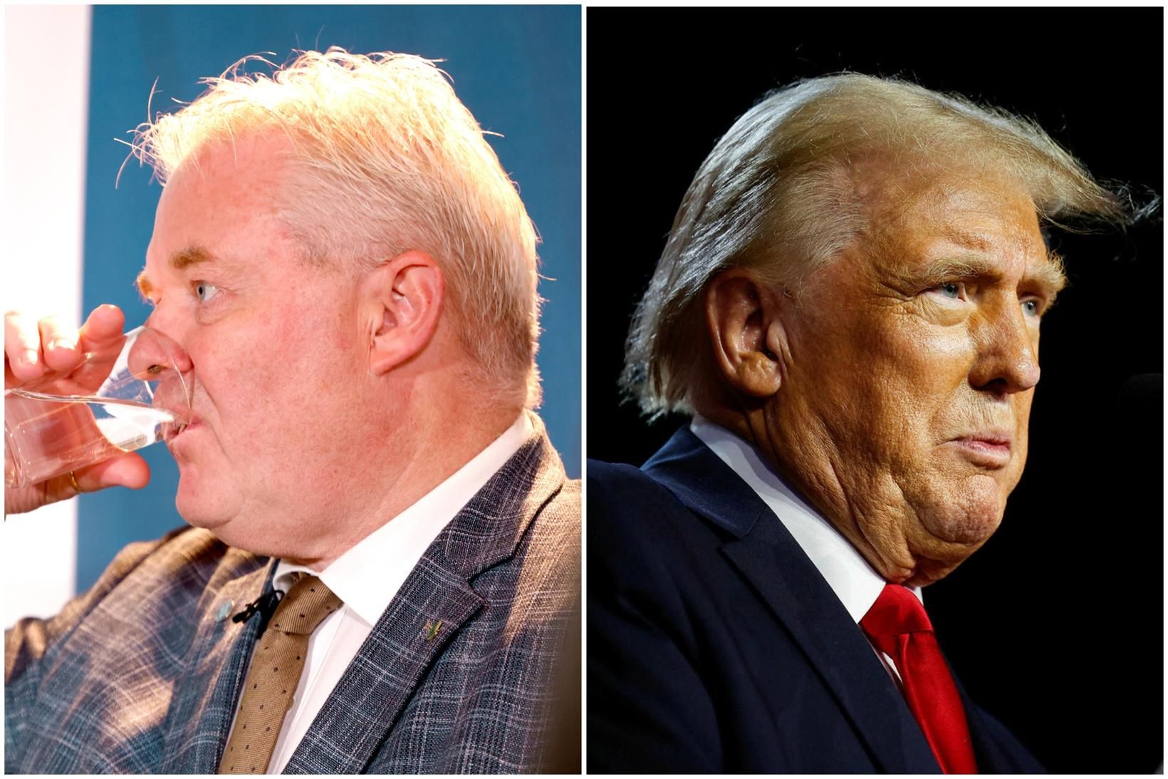 Sigurður Ingi Jóhannsson, formaður Framsóknar, og Donald Trump, verðandi forseti …