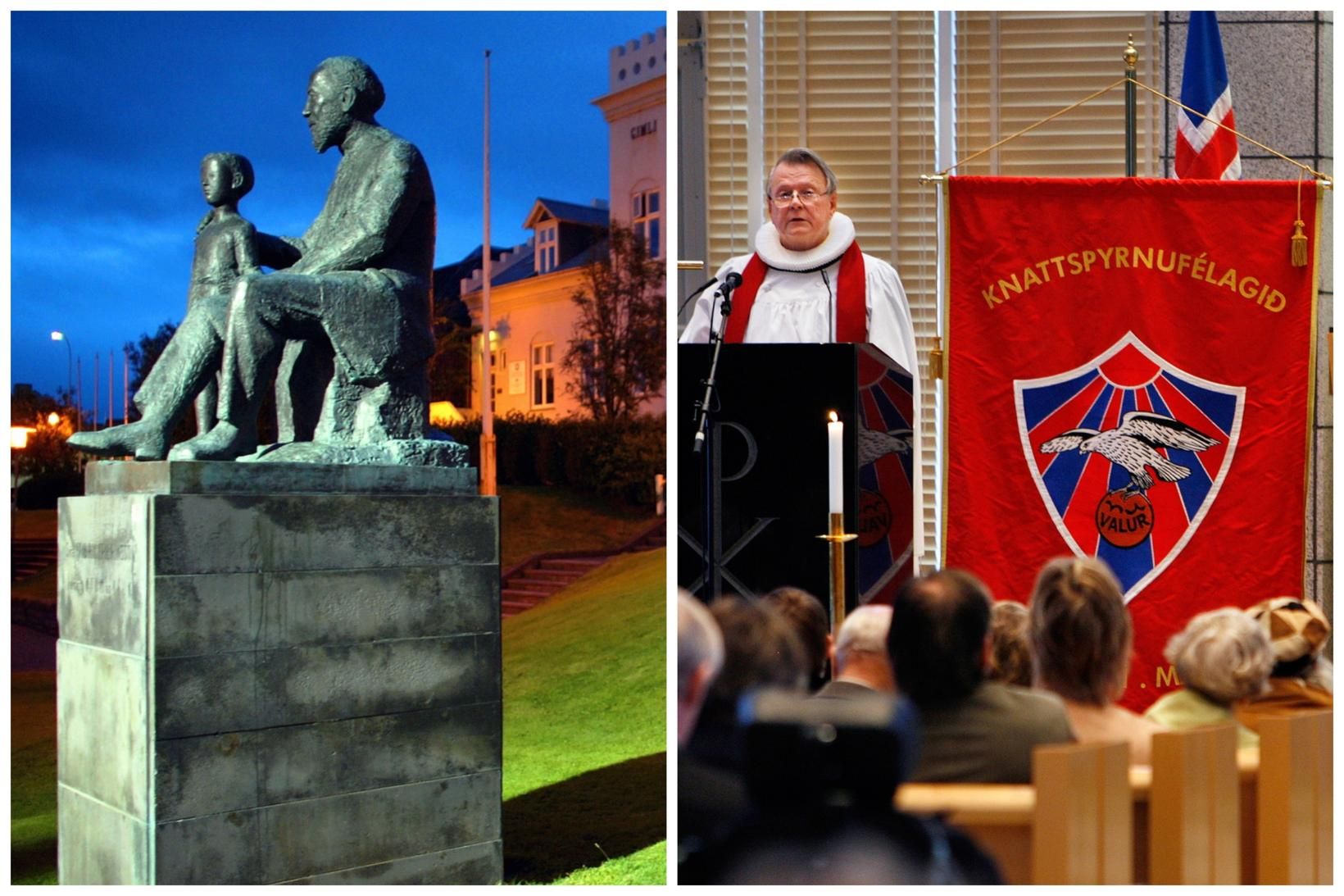 Séra Friðrik og drengurinn og frá minningarathöfn um séra Friðrik …