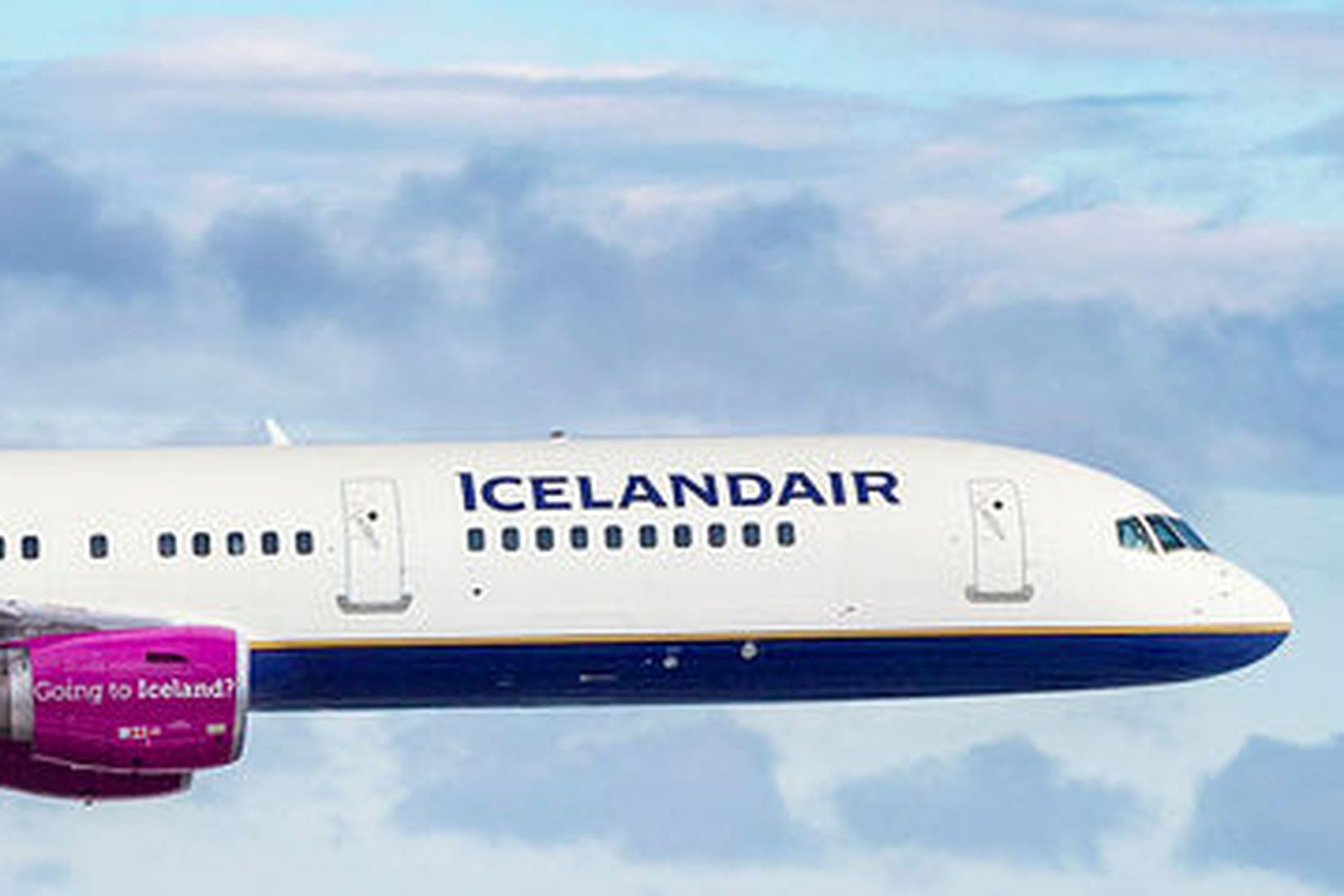 Samsett mynd af þotum WOW og Icelandair.