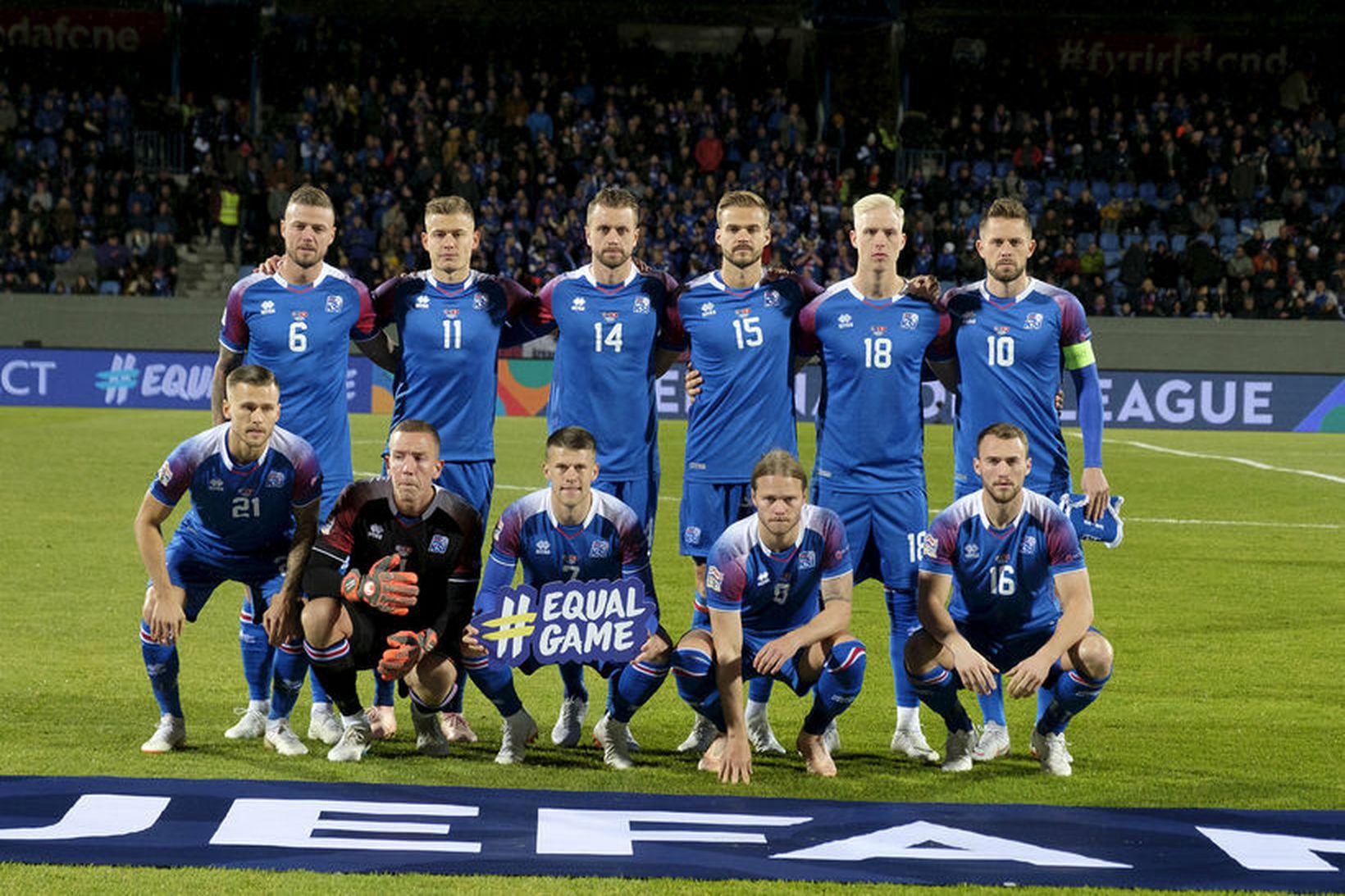 Byrjunarlið Íslands í leiknum á móti Sviss í Þjóðadeild UEFA.