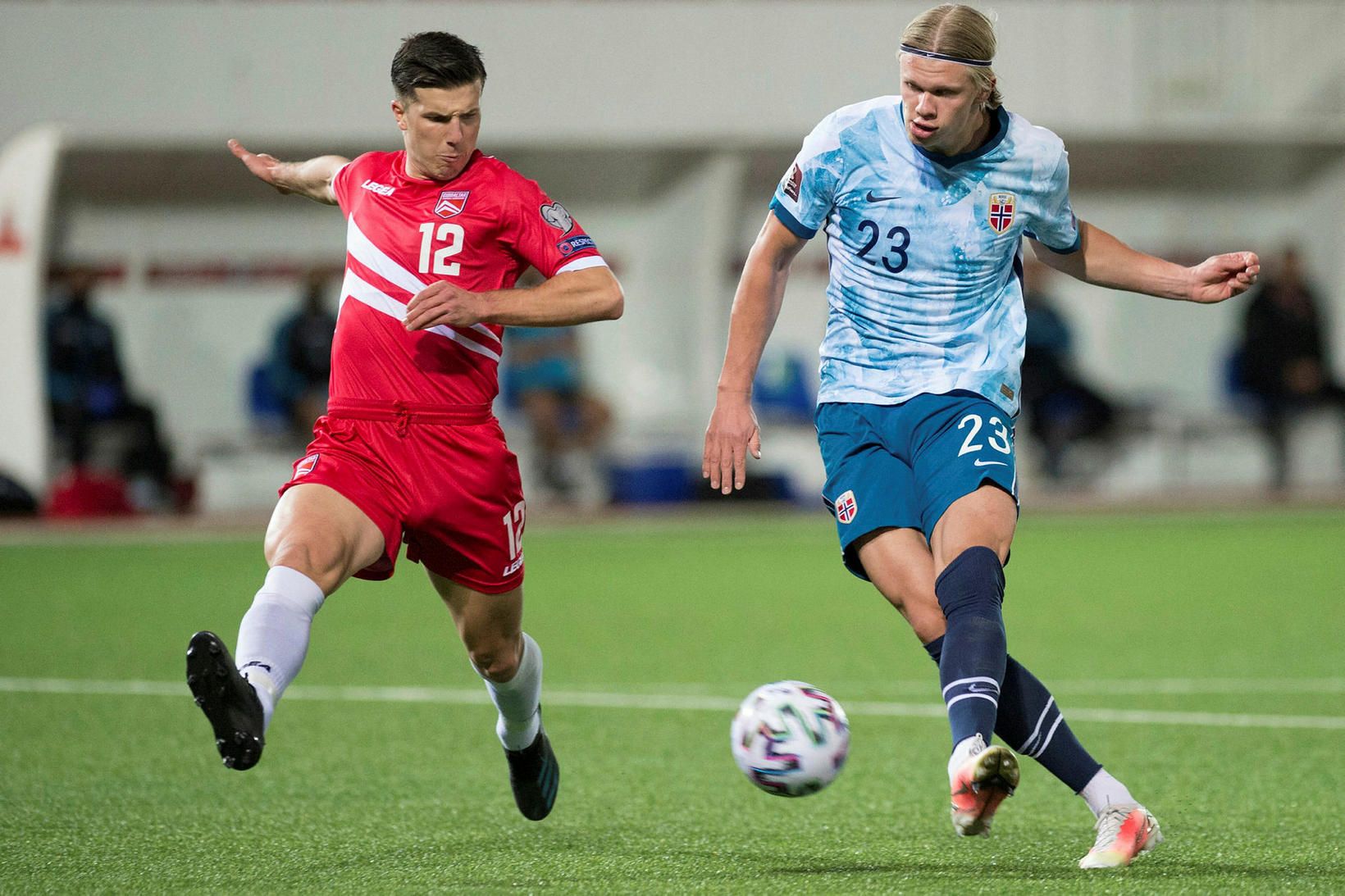 Erling Braut Haaland tókst ekki að skora í gær.