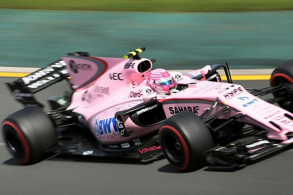 Esteban Ocon á Force India í Melbourne í morgun.