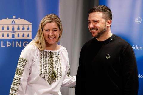 Bryndís Haraldsdóttir og Volodimír Selenskí.