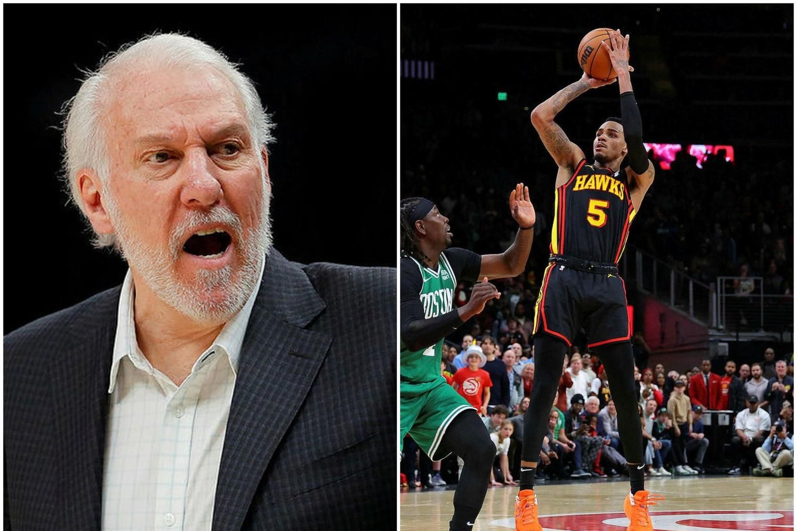 Gregg Popovich og Dejounte Murray.