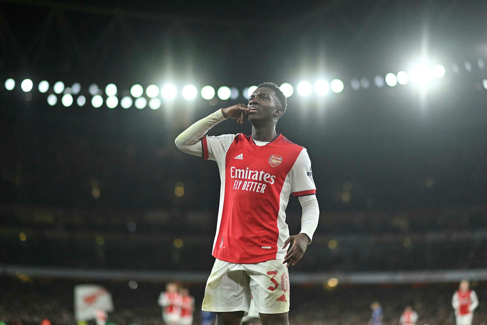 Eddie Nketiah er á förum frá Arsenal.