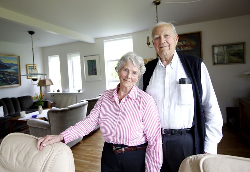 Dýrleif Hallgríms og Gunnar Ólafsson hve been married 75 years. The picture was taken five years ago.