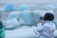 Rigning á Jökulsárlóni